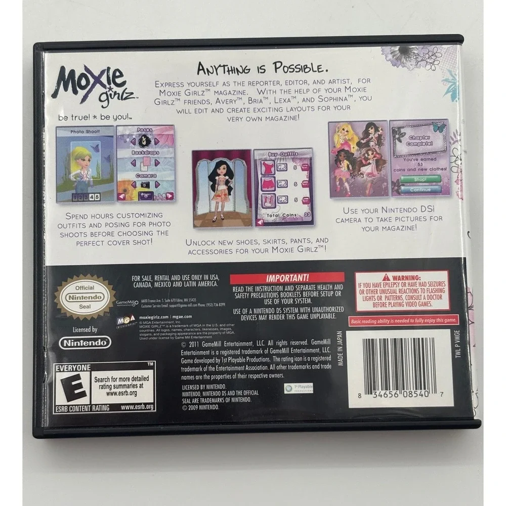 Moxie‎ Girlz DS Game - Tested/Works